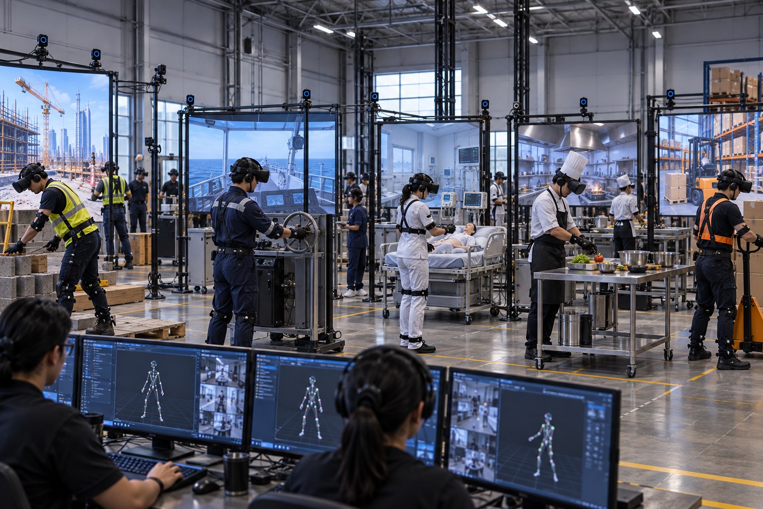 Engineer adjusting a capture rig in a lab